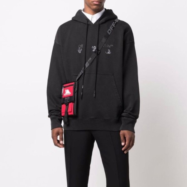❤오프화이트 남성 블랙 후드티 - Off-white Mens Black Hoodie - off0887x