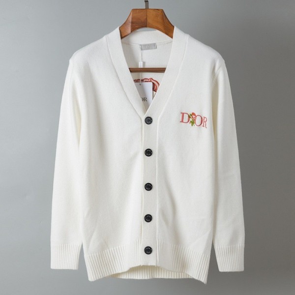 ❤디올 남성 화이트 브이넥 가디건 - Dior Mens White Cardigan - di12x
