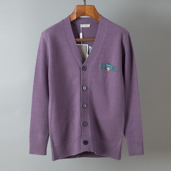 ❤디올 남성 퍼플 브이넥 가디건 - Dior Mens Purple Cardigan - di13x