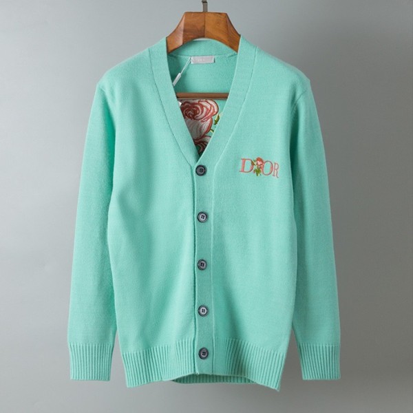 ❤디올 남성 블루 브이넥 가디건 - Dior Mens Blue Cardigan - di14x