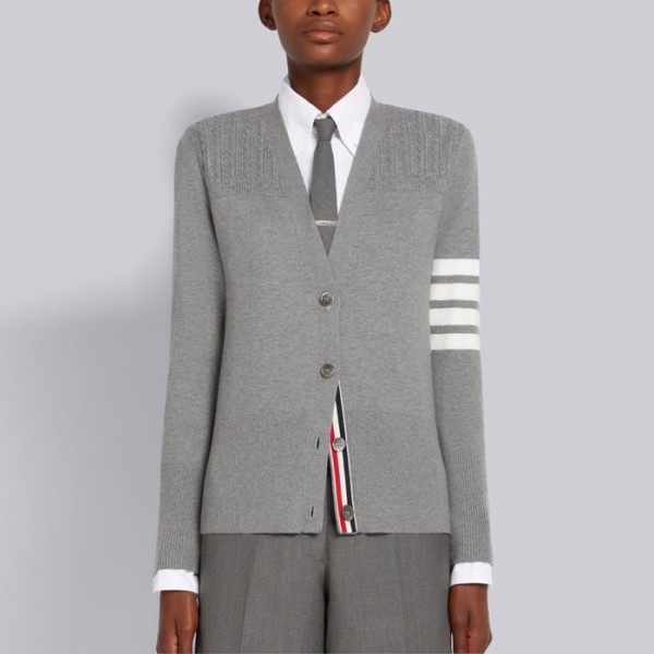 ❤톰브라운 여성 브이넥 그레이 가디건 - Thom Browne Womens Gray Cardigan - th07x