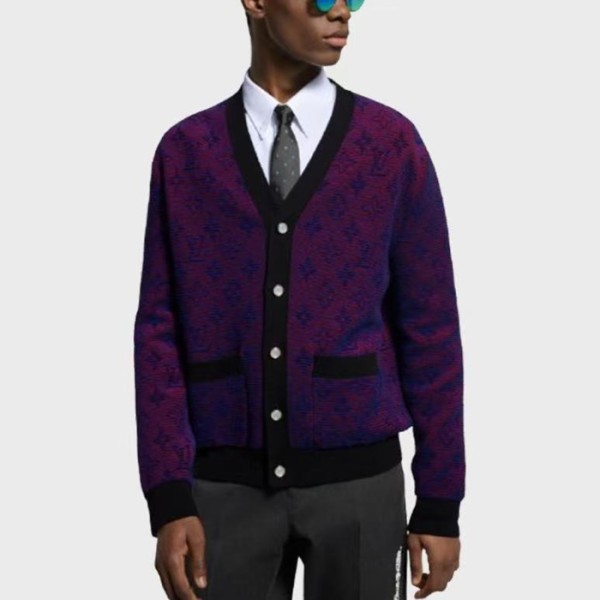 ❤루이비통 남성 옵티컬 모노그램 가디건 - Louis vuitton Mens Optical Monogram Cardigan - lv124x