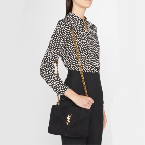 ❤입생로랑 여성 블랙 숄더백 - Saint Laurent Womens Black Monogram College - ysl150x