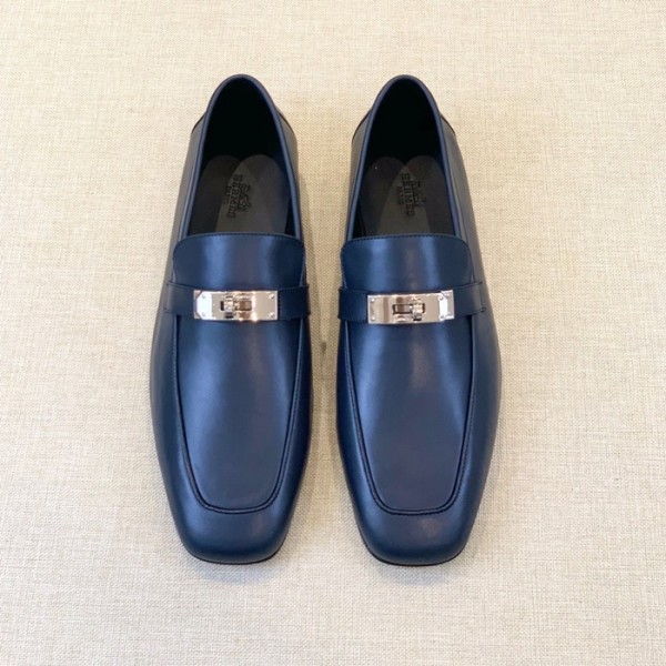 ❤에르메스 남성 시그니처 블루 로퍼 - Hermes Mens Blue Loafer - her928x
