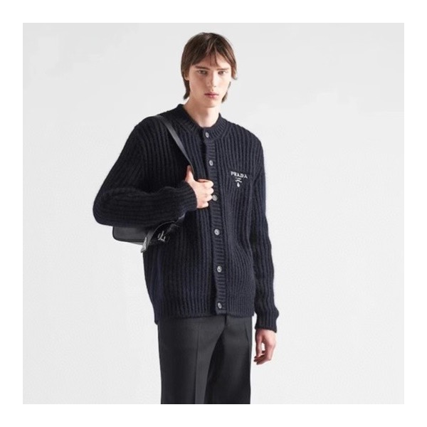 ❤프라다 남성 블랙 브이넥 가디건 - Prada Mens Black Cardigan - pr32x