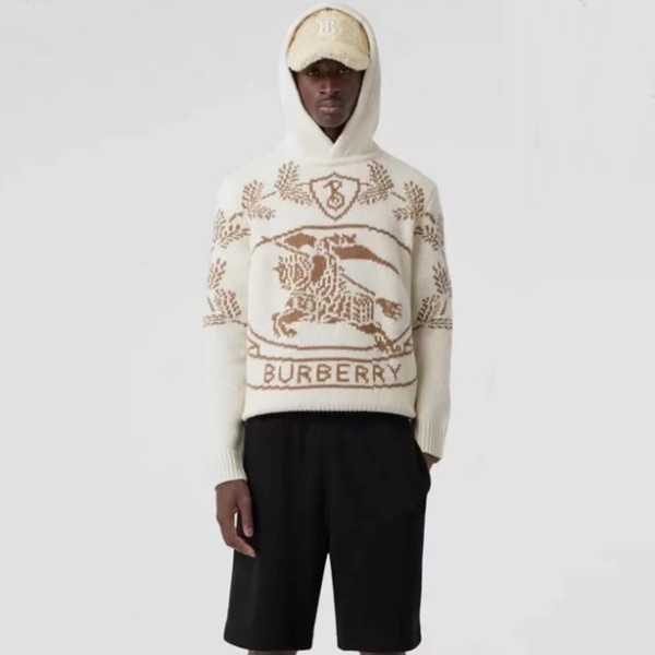 ❤버버리 남성 클래식 아이보리 후드니트 - Burberry Mens Ivory Hoodie - bu13x
