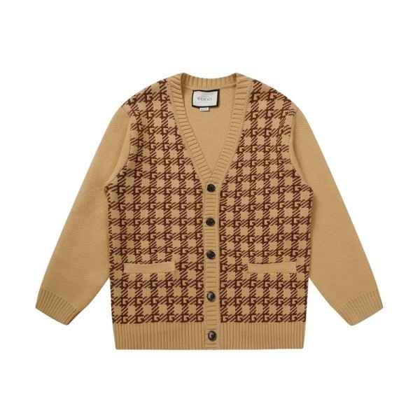 ❤구찌 남/녀 브이넥 카멜 가디건 - Gucci Unisex Camel Cardigan - gu97x