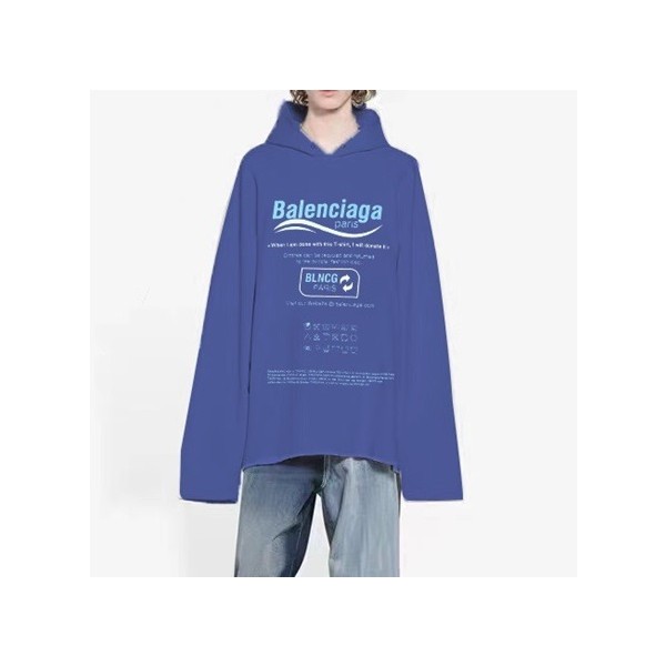 ❤발렌시아가 남/녀 캐쥬얼 블루 후드티 - Balenciaga Unisex Blue Hoodie - ba16x