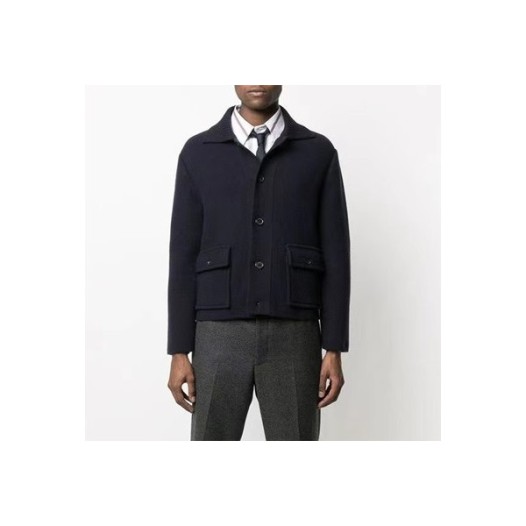 ❤톰브라운 남성 네이비 폴로 가디건 - Thom Browne Mens Navy Cardigan - th18x