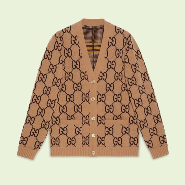 ❤구찌 남/녀 브이넥 카멜 양면 가디건 - Gucci Unisex Camel Cardigan - gu122x