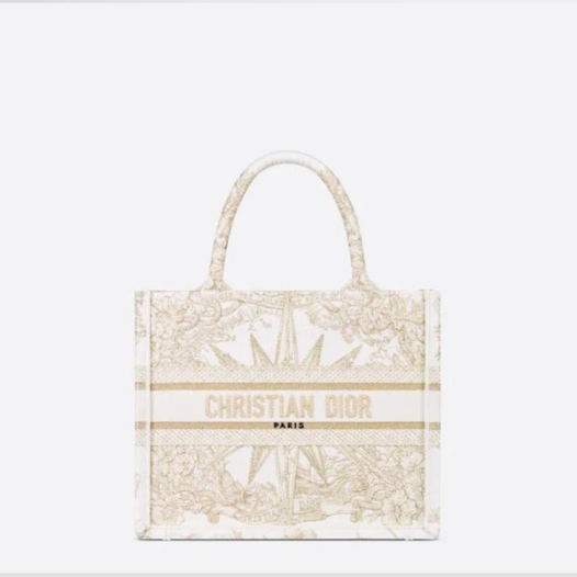 ★디올 여성 화이트 골드 북 토트 스몰 백 - Dior Unisex Gold Book Tote Bag