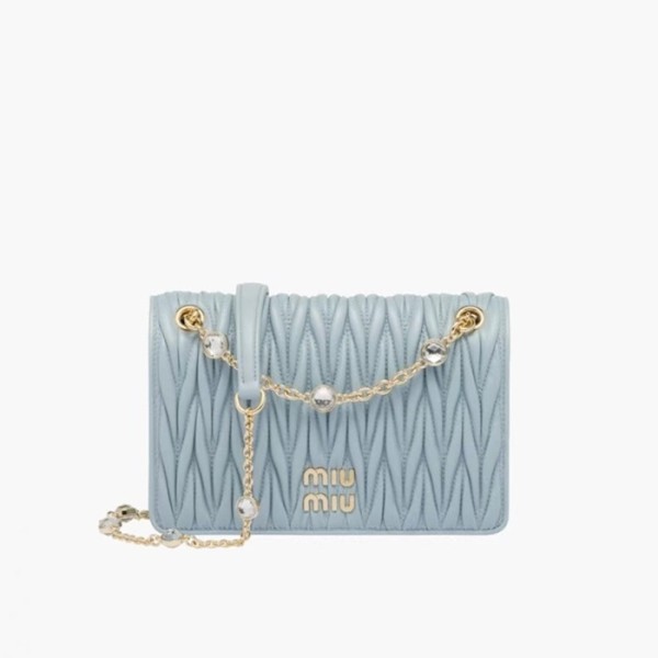 ❤미우미우 여성 블루 마트라세 크로스백 - MiuMiu Womens Blue Matelasse Bag - miu0253x
