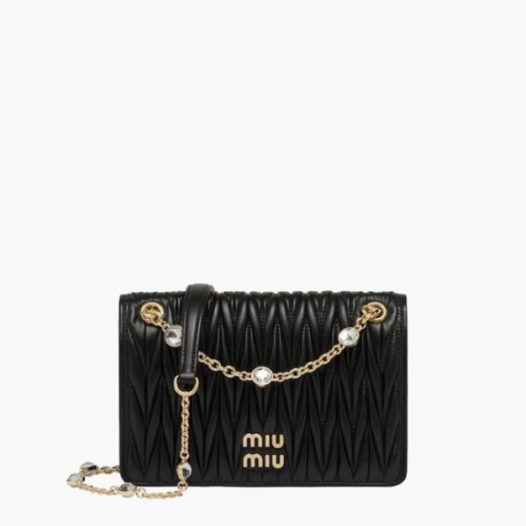 ★미우미우 여성 블랙 마트라세 크로스백 - MiuMiu Womens Black Matelasse Bag