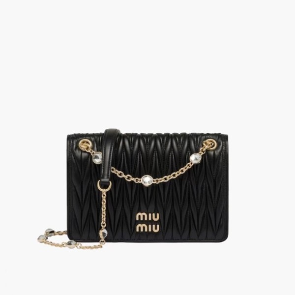 ❤미우미우 여성 블랙 마트라세 크로스백 - MiuMiu Womens Black Matelasse Bag - miu0254x