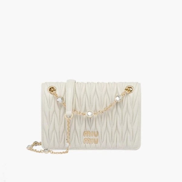 ❤미우미우 여성 화이트 마트라세 크로스백 - MiuMiu Womens White Matelasse Bag - miu0255x