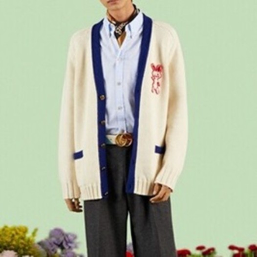 ❤구찌 남/녀 브이넥 화이트 가디건 - Gucci Unisex White Cardigan - gu148x