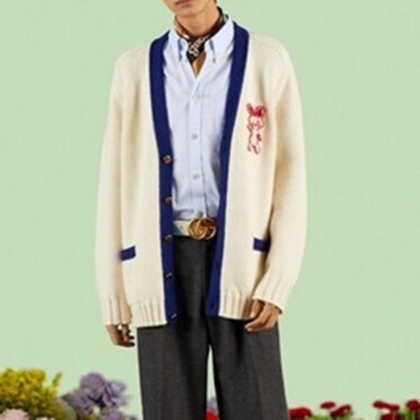 ❤구찌 남/녀 브이넥 화이트 가디건 - Gucci Unisex White Cardigan - gu148x