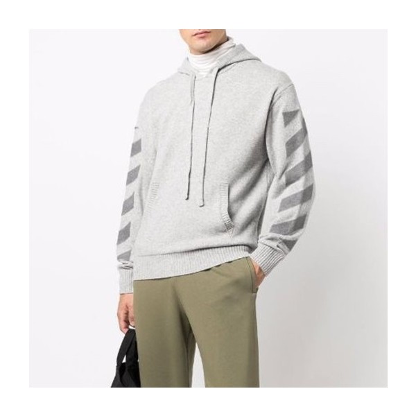 ❤오프화이트 남성 그레이 후드티 - Off-white Mens Gray Hoodie - of15x