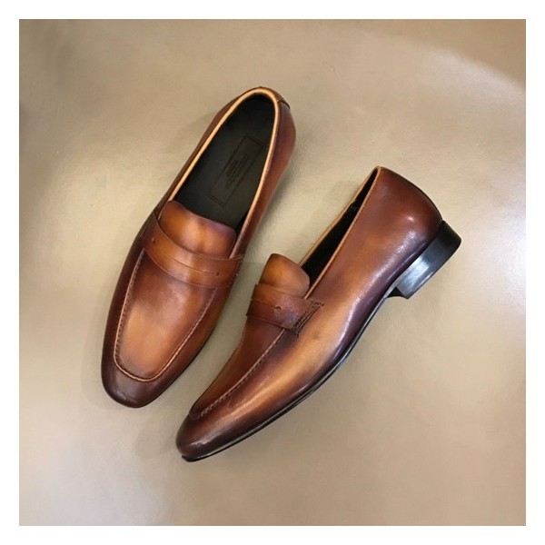 ❤에르메네질도 제냐 남성 카멜 로퍼 - Ermenegildo Zegna Mens Camel Loafer - ze56x