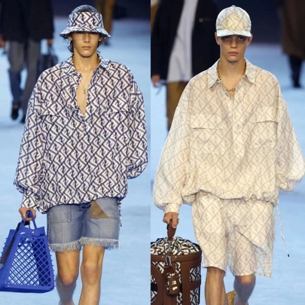 ❤펜디 남성 블루 셔츠 - Fendi Mens Blue Tshirts - fe67x