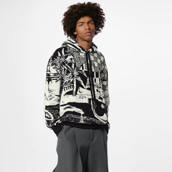 ❤루이비통 남성 블랙 후드티 - Louis vuitton Mens Black Hoodie - lv665x