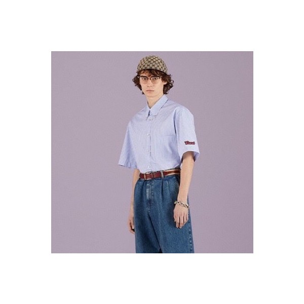 ❤구찌 남성 트렌디 블루 반팔 셔츠 - Gucci Mens Blue Short sleeved Tshirts - gu357x