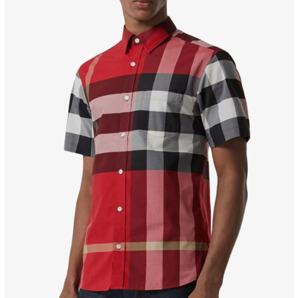 ❤버버리 남성 베이직 레드 반팔 셔츠 - Burberry Mens Red Tshirts - bu144x