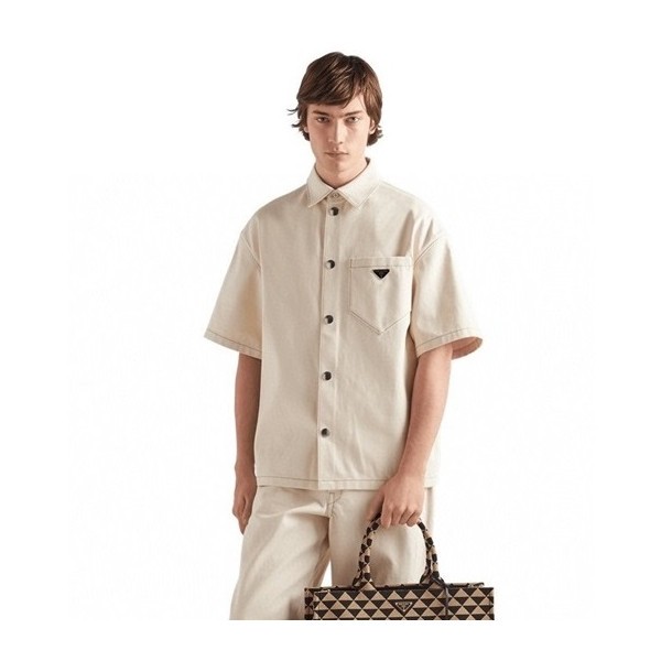 ❤프라다 남성 베이지 반팔 셔츠  - Prada Mens Beige Short sleeved Tshirts - pr380x