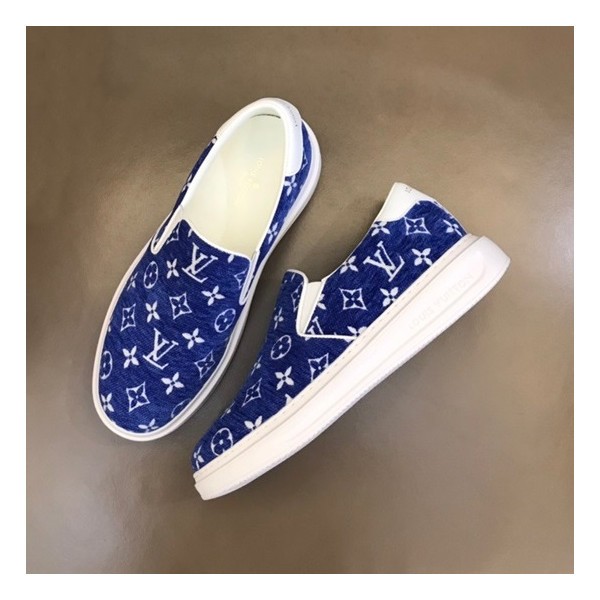 ❤루이비통 남성 모던 블루 로퍼 - Louis vuitton Mens Blue Loafer - lv748x