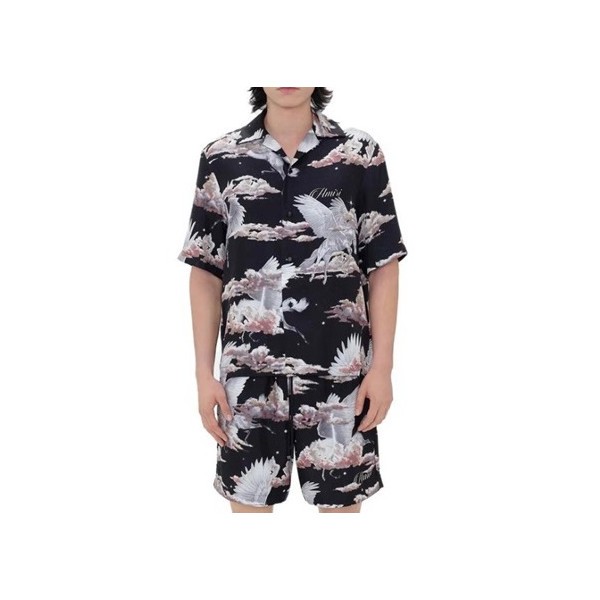 ❤아미리 남성 블랙 반팔 셔츠 - Amiri Mens Black Short sleeved Shirts - amr118x