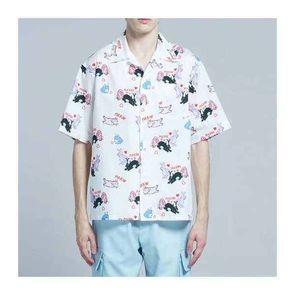 ❤마르니 남성 화이트 반팔 셔츠 - Marni Mens White Shirts - Mar15x