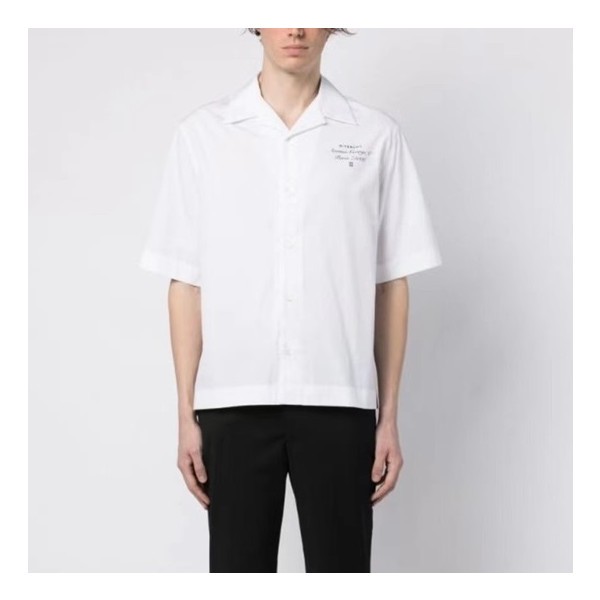 ❤지방시 남성 화이트 반팔 셔츠 - Givenchy Mens White Short-sleeved Shirts - gi246x