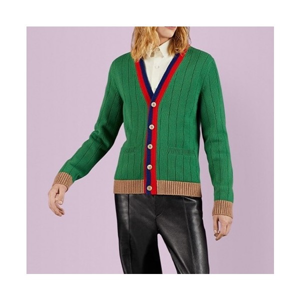 ❤구찌 남성 그린 브이넥 가디건 - Gucci Mens Green Cardigan - gu695x