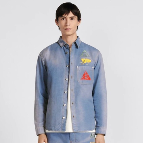 ❤디올 남성 블루 셔츠 - Dior Mens Blue Tshirts - di505x