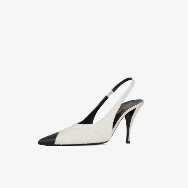 ❤입생로랑 여성 화이트 슬링백 - Saint Laurent Womens White Sandals - ysl390x