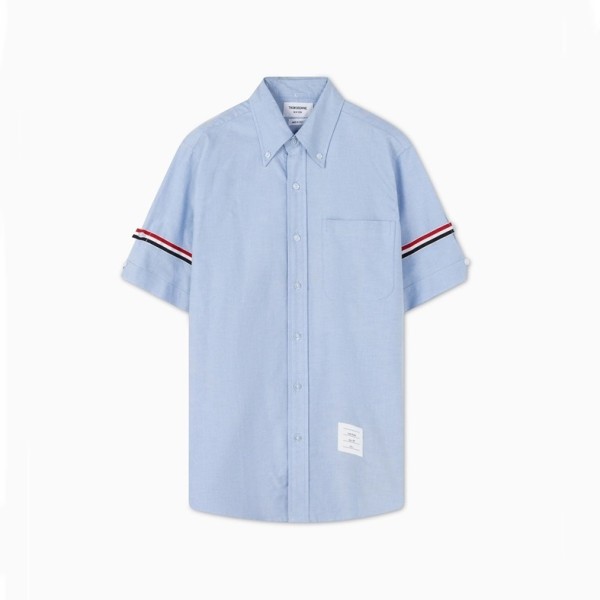 ❤톰브라운 남성 블루 반팔 셔츠 - Thom Browne Mens Blue Half sleeved Shirts - to69x