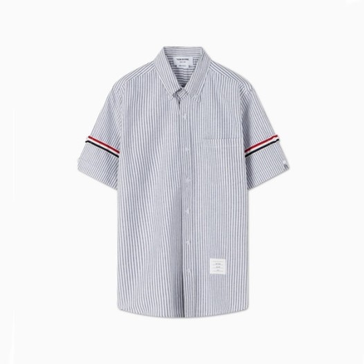 ❤톰브라운 남성 그레이 반팔 셔츠 - Thom Browne Mens Gray Half sleeved Shirts - to70x
