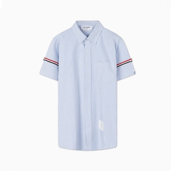 ❤톰브라운 남성 블루 반팔 셔츠 - Thom Browne Mens Blue Half sleeved Shirts - to72x