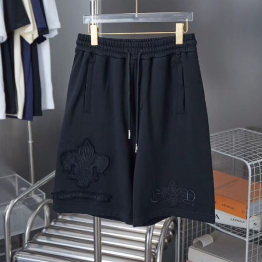 ❤크롬하츠 남성 캐쥬얼 블랙 반바지 - Chrom Hearts Mens Black Half-pants - ch161x