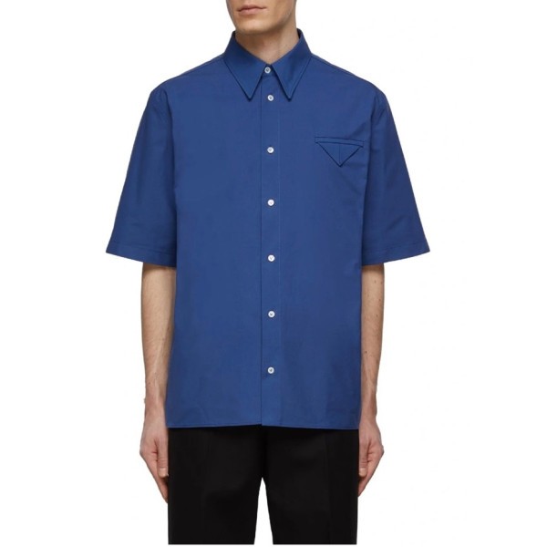 ❤보테가베네타 남성 블루 반팔 셔츠 - Bottega veneta Mens Blue Shirts - bv101x