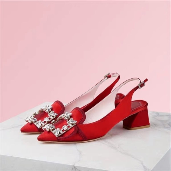 ❤로저비비에 여성 레드 슬링백 - Roger Vivier Womens Red Sandals - vi03x