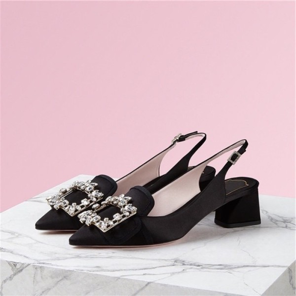 ❤로저비비에 여성 블랙 슬링백 - Roger Vivier Womens Black Sandals - vi04x