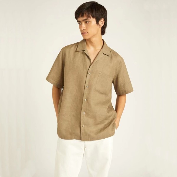 ❤로로피아나 남성 카멜 반팔 셔츠 - Loro Piana Mens Camel Short sleeved Shirts - lp08x