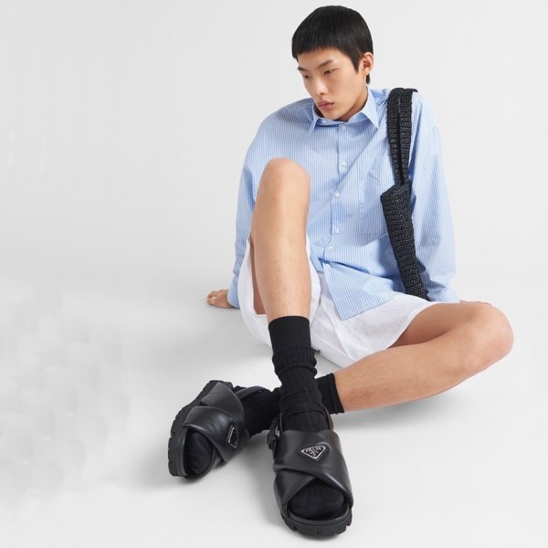 ❤프라다 남성 로고 블랙 샌들 - Prada Mens Black Sandals - pr623x