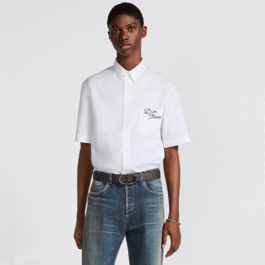 ❤디올 남성 화이트 반팔 셔츠 - Dior Mens White Half sleeved Tshirts - di587x