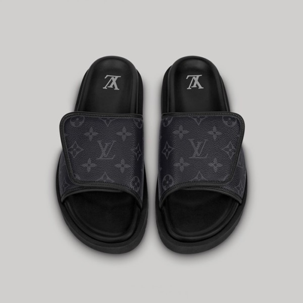 ❤루이비통 남성 블랙 슬리퍼 - Louis vuitton Mens Black Slippers - lv1688x