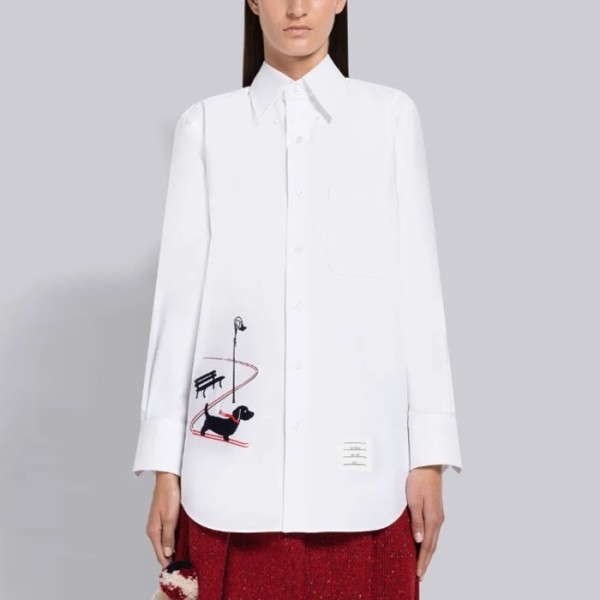 ❤톰브라운 여성 화이트 셔츠 - Thom Browne Womens White Tshirts - tom76x