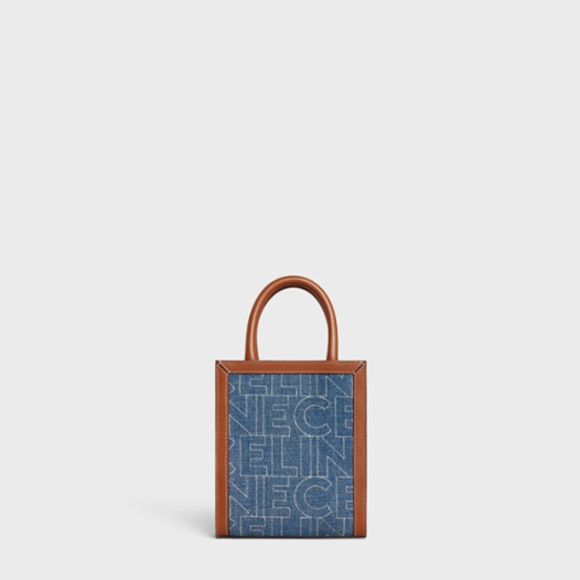 ❤셀린느 여성 올 오버 프린트 미니 버티컬 카바스백 【매장 300만원대】 - Celine Womens Blue Tote Bag - ce208x