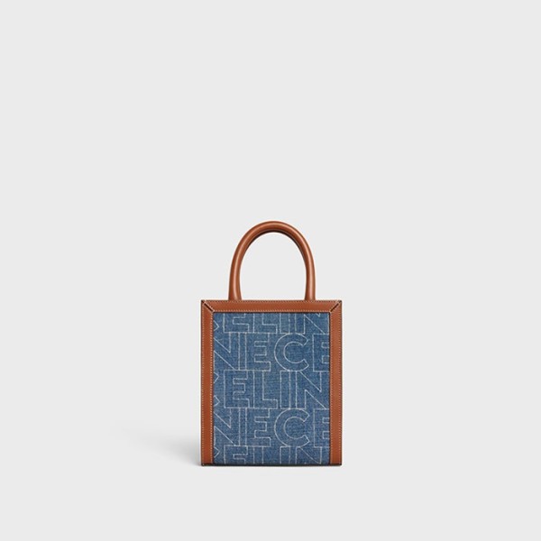 ❤셀린느 여성 올 오버 프린트 미니 버티컬 카바스백 【매장 300만원대】 - Celine Womens Blue Tote Bag - ce208x