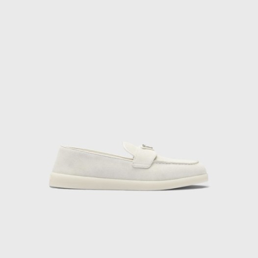 ❤프라다 남성 스웨이드 가죽 화이트 로퍼 【매장-140만원대】 - Prada Mens White Loafer - pr718x